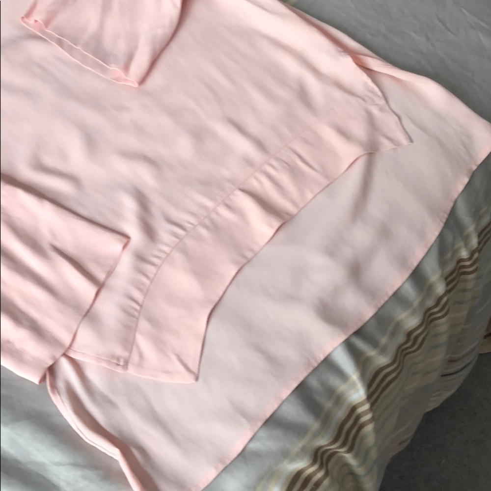 Light Pink Chiffon High Low Top from Zara
